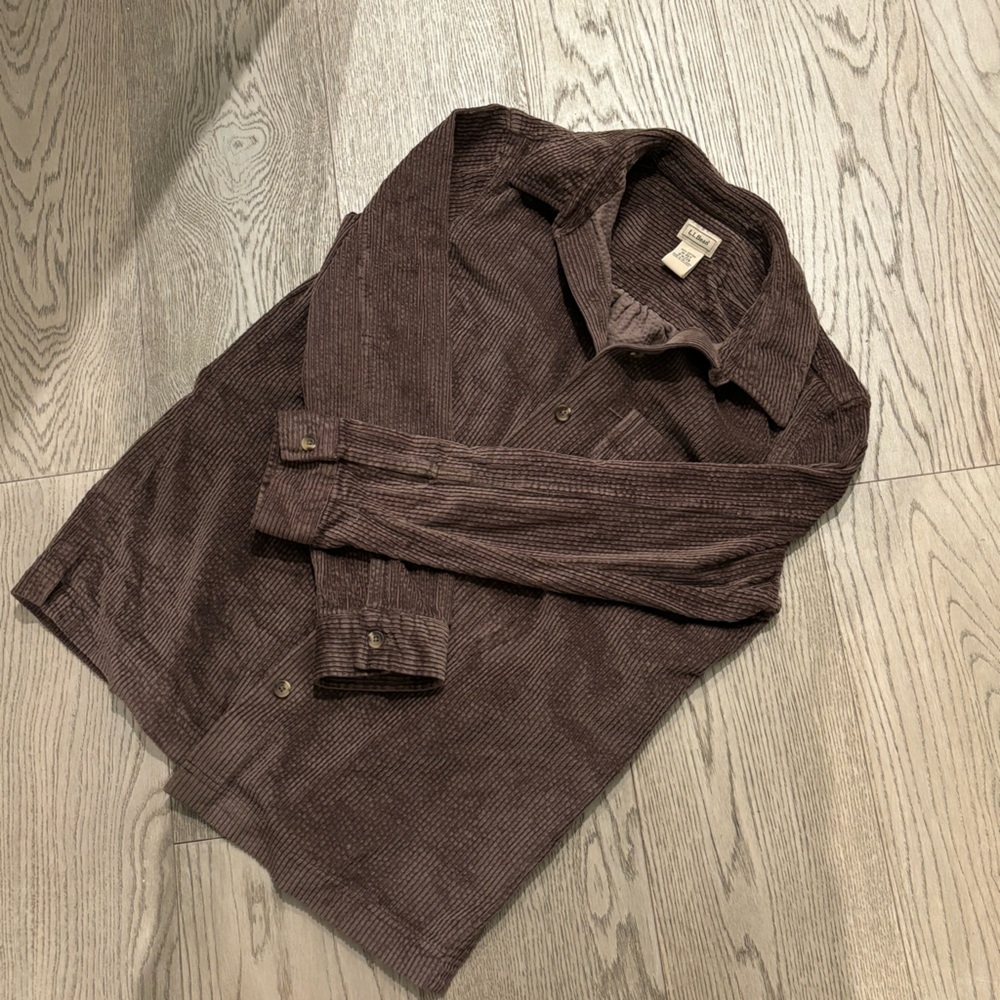 Vintage 90s LL Bean brown Corduroy Button Up Size Women’s Petite M 0WJ29